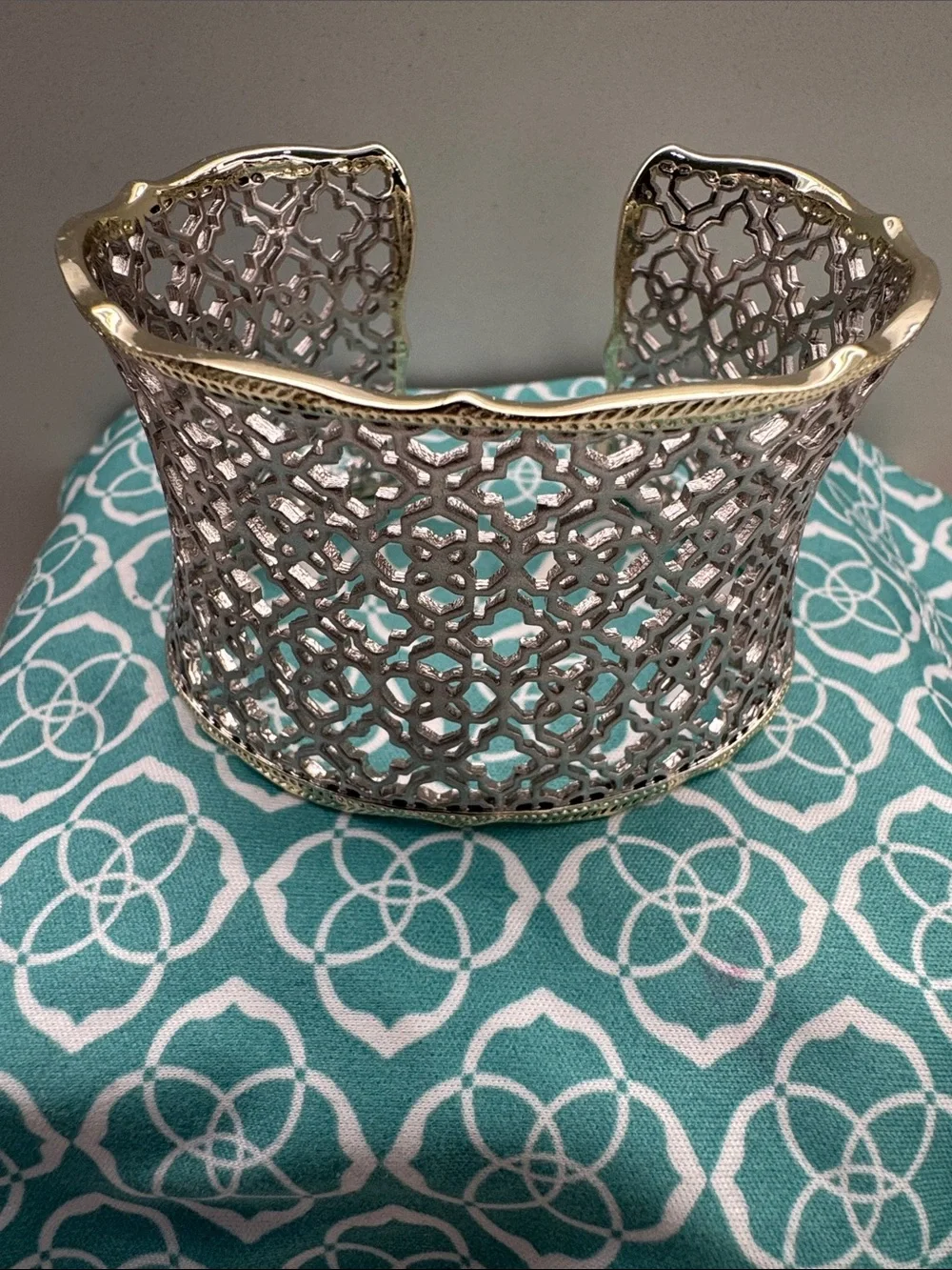 Kendra Scott Two-Tone Filigree Cuff Bracelet - Silver and Gold